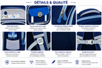 Sac à Dos Scolaire Enfant Astronaute WLDA – Grande Capacité pour Classes de CE et CM - 41 × 30 × 16 cm – Bleu