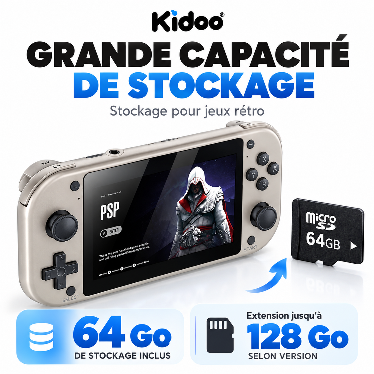 Console de Jeu Portable M17 – Écran IPS 4,3" – 64 Go – Jeux Rétro