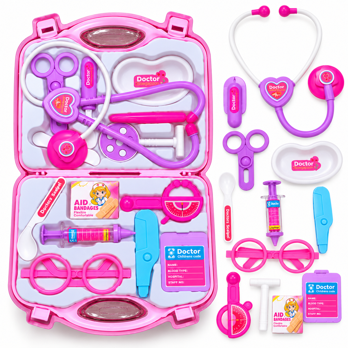 Coffret Docteur Enfant – Mallette Médicale de Jeu avec Accessoires -  3 ans+