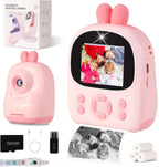 Appareil Photo Instantané Enfant avec Impression Thermique – Caméra HD 1080 P Double Objectif – Carte 32 GB Incluse - Rose