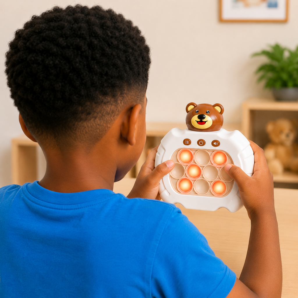 Console de Jeu Électronique Fast Push™ – Jeu de Réflexe Pop It Interactif 999 Niveaux – 7 Modes