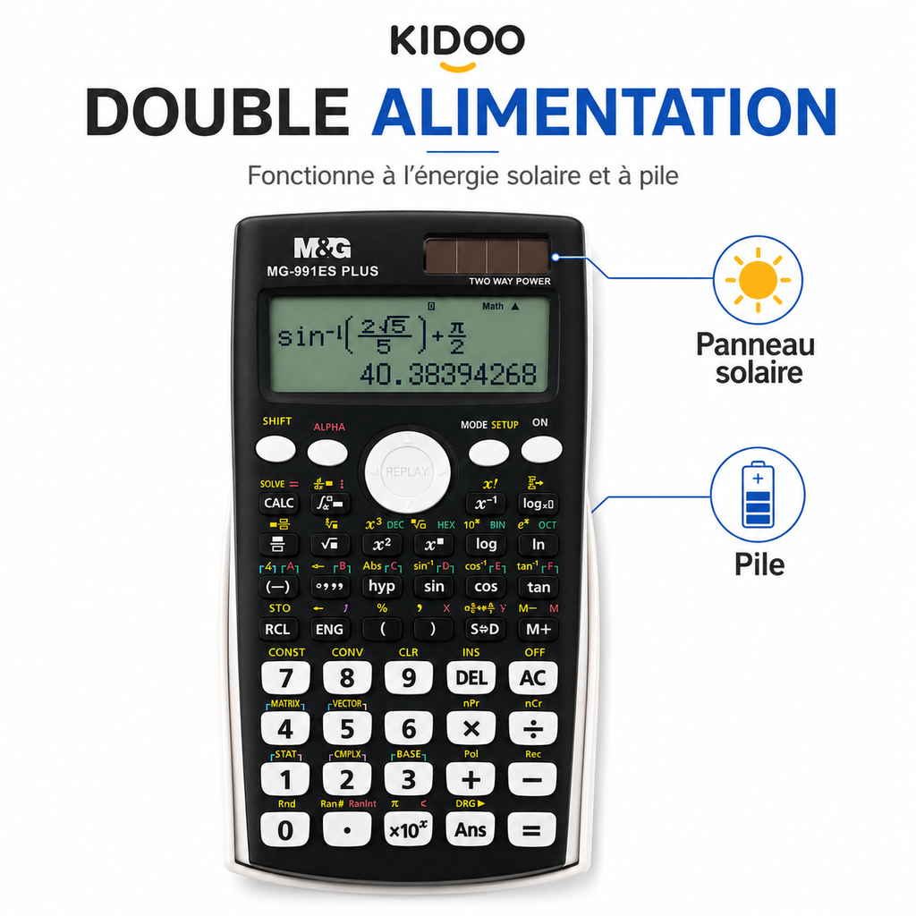 Calculatrice Scientifique M&G MG-991ES Plus – 417 Fonctions et Double Alimentation