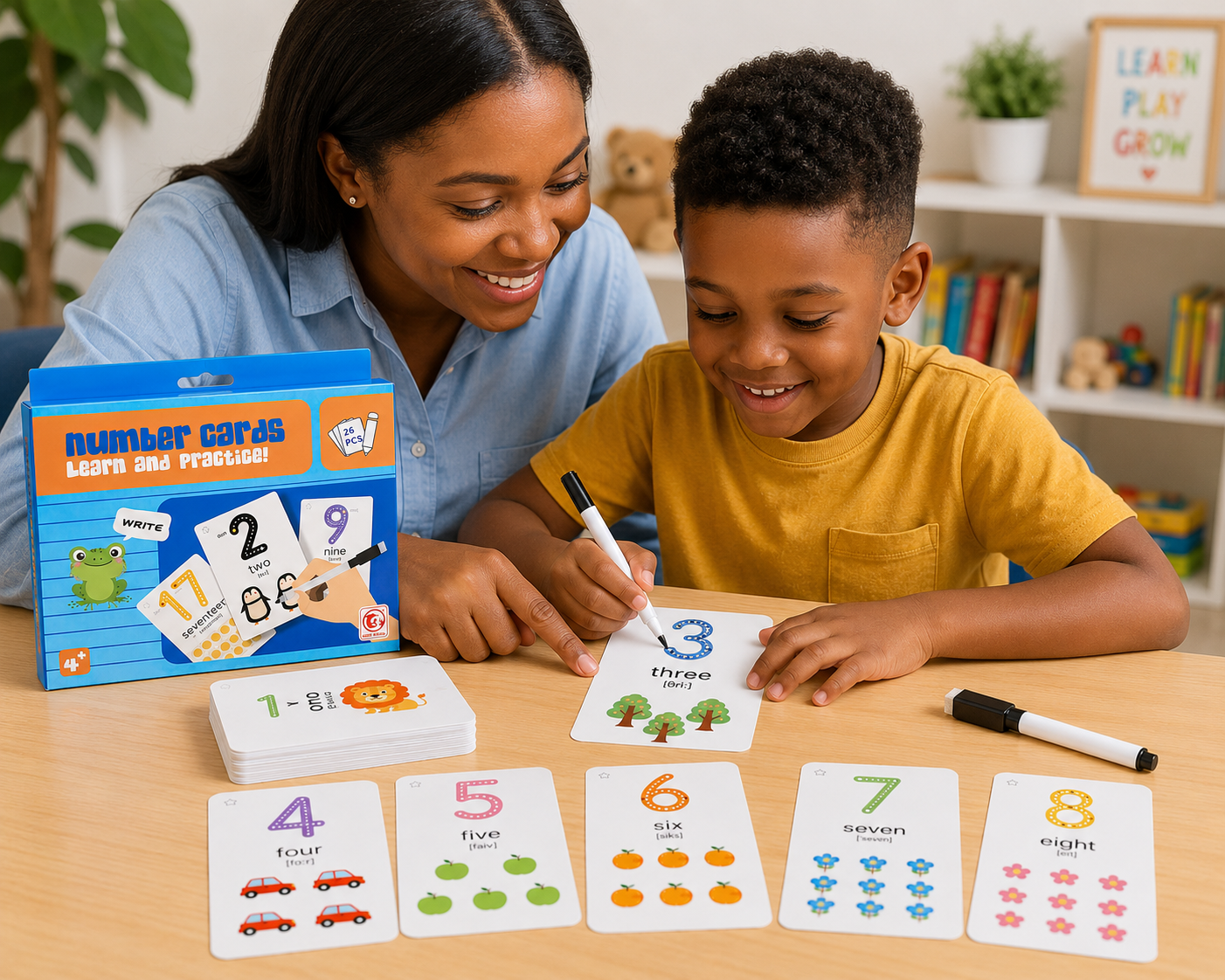 Cartes Chiffres Effaçables – Apprendre à écrire les nombres – 26 pièces