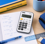 M&G Mini Calculatrice de Poche 8 Chiffres – Gris & Blanc