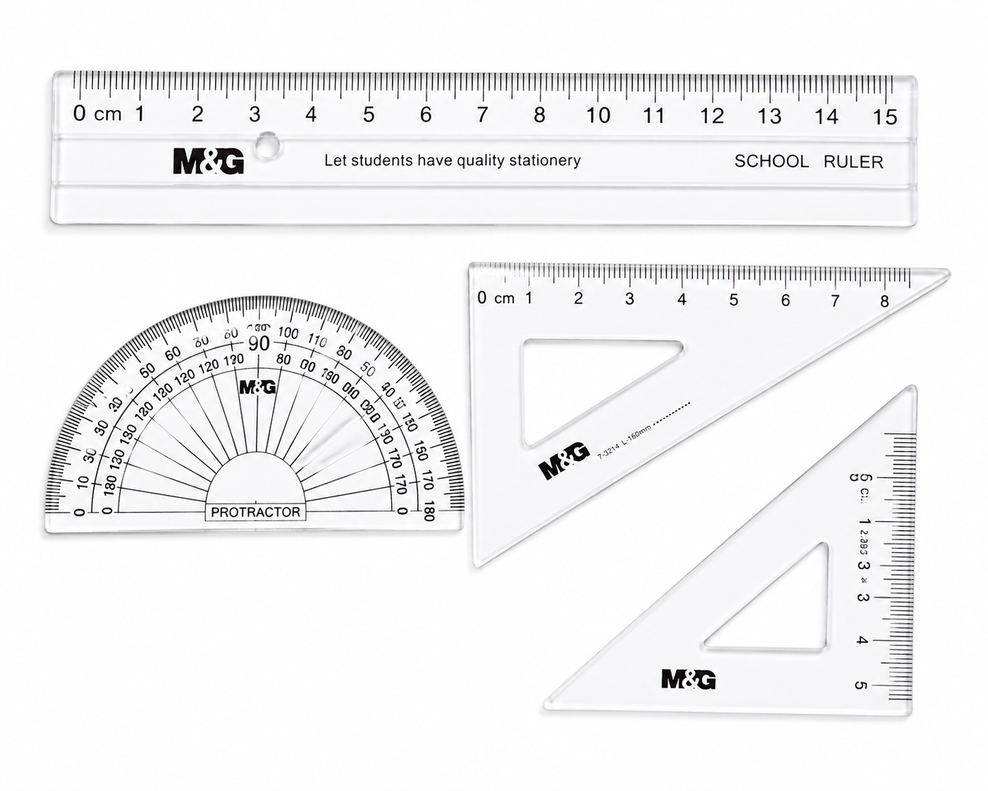 Coffret de géométrie M&G HARL1305 – Compas, règles et accessoires