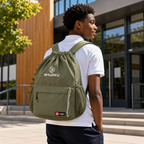 Sac à Dos à Cordon Vert Kaki - 40 cm – Léger, Spacieux et Polyvalent