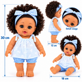 Poupée Bébé Fille Parlante 30 cm – Tenue Blanche & Bleu Clair