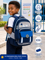 Sac à Dos Scolaire Enfant Astronaute WLDA – Grande Capacité pour Classes de CE et CM - 41 × 30 × 16 cm – Bleu