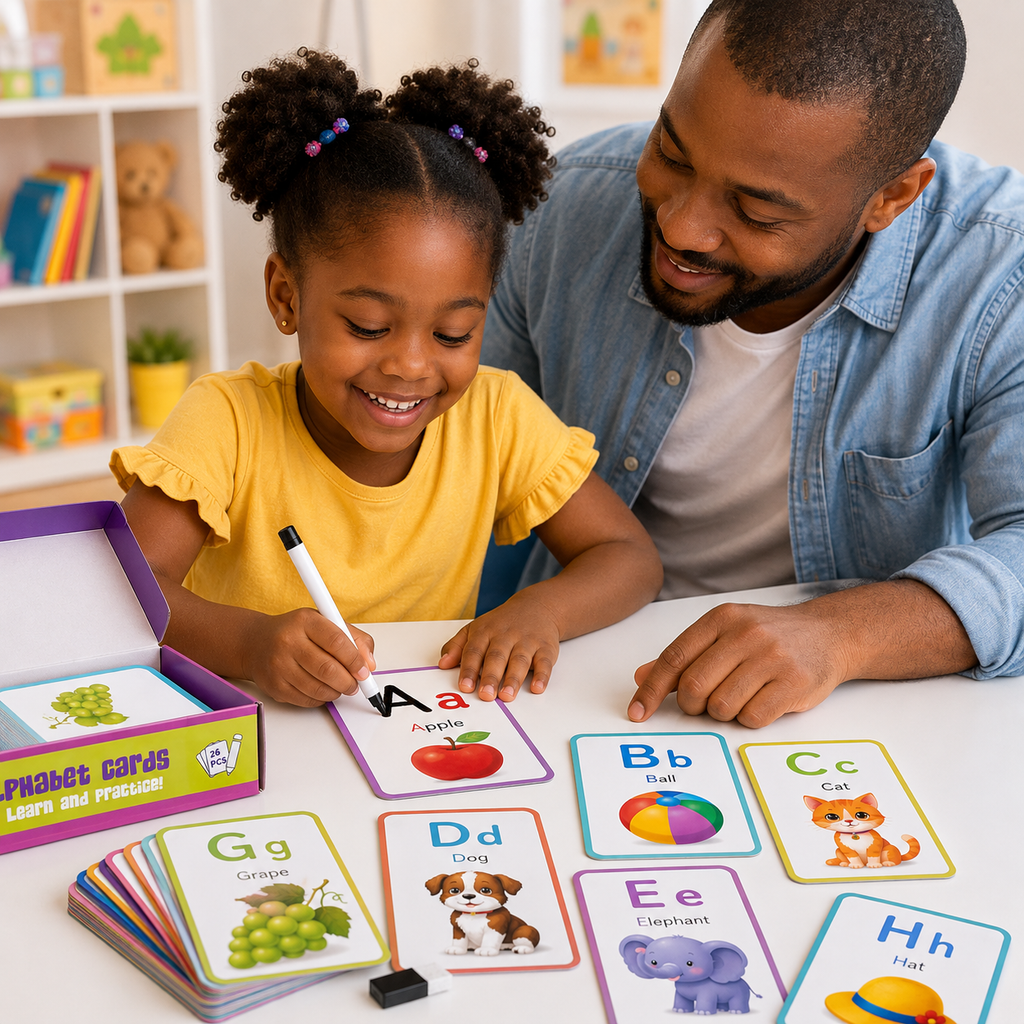Cartes Alphabet Effaçables – Apprendre & Tracer les Lettres – 26 pièces