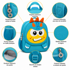 Sac à Dos Enfant Dinosaure Milai Duo - Bleu turquoise et Jaune – Maternelle – Compact, léger et mignon
