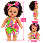 Poupée Bébé Fille Parlante 30 cm – Combinaison Fleurie Multicolore