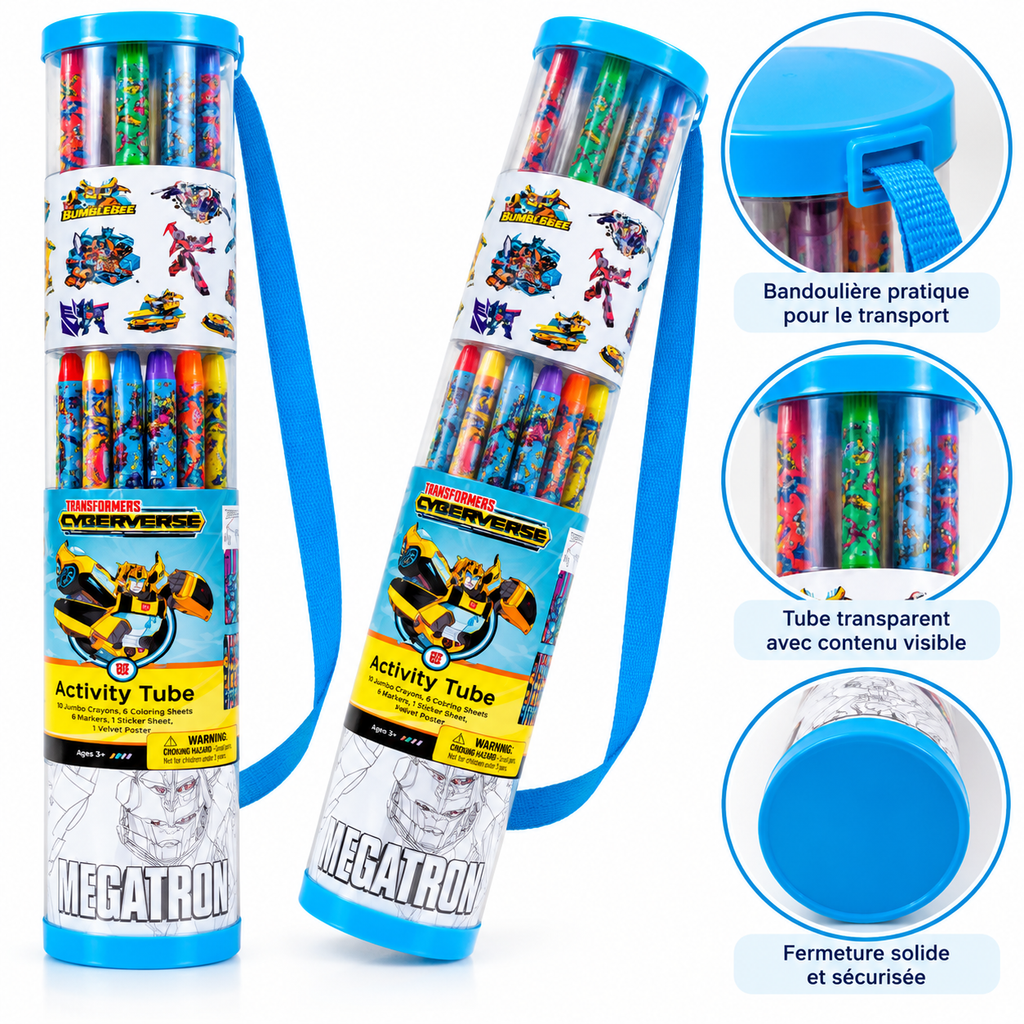 Coffret Créatif Transformers Cyberverse – Activity Tube Coloriage & Dessin