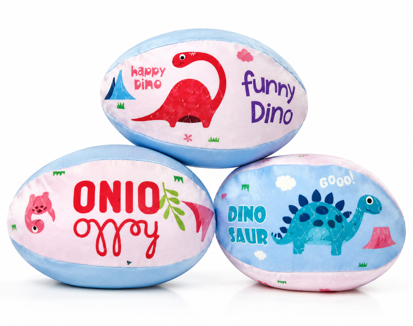 Lot de 3 Ballons Souples Dinosaure pour Bébé et Enfant – Jeu Sensoriel et Motricité