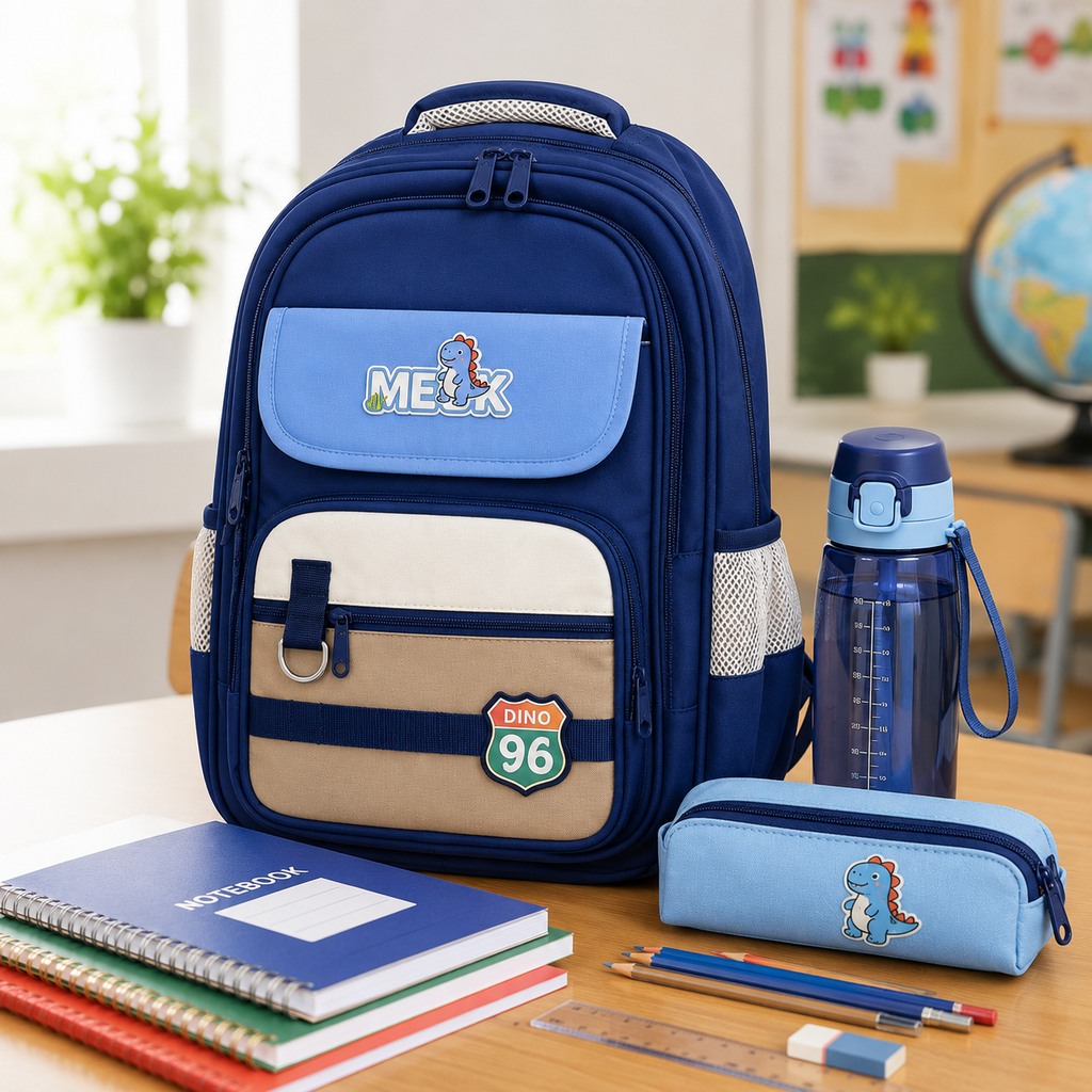 Sac à Dos Scolaire Enfant Dino pour Classes de CM – Léger, Ergonomique & Ultra Résistant