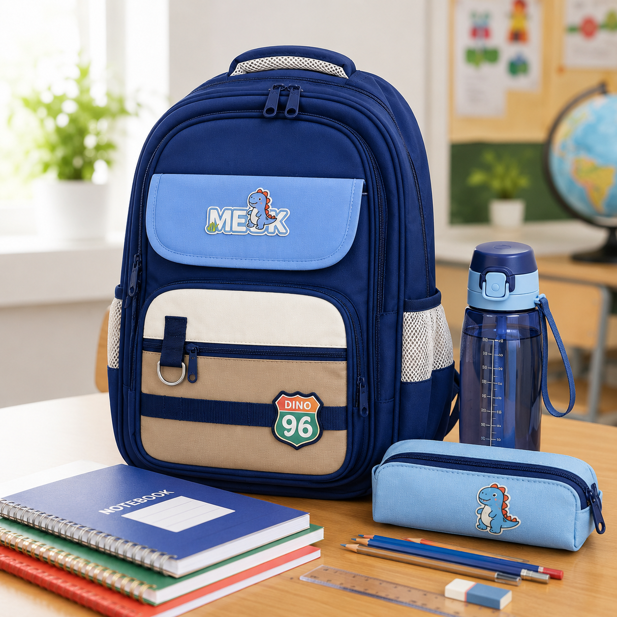 Sac à Dos Scolaire Enfant Dino pour Classes de CM – Léger, Ergonomique & Ultra Résistant