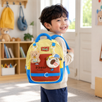 Sac à Dos Maternelle & CP P.Bear Kids Jaune, Bleu & Marron – 38 × 28 × 15 cm – 2 à 5 Ans