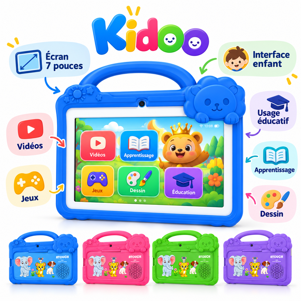 Tablette Enfant Q40 Lite 7 Pouces – 8 Go + 256 Go – Android
