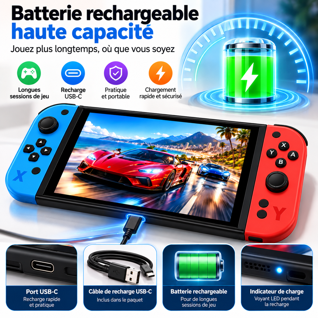 Console de Jeu Portable G90 – Écran IPS HD 7" – Jeux Rétro