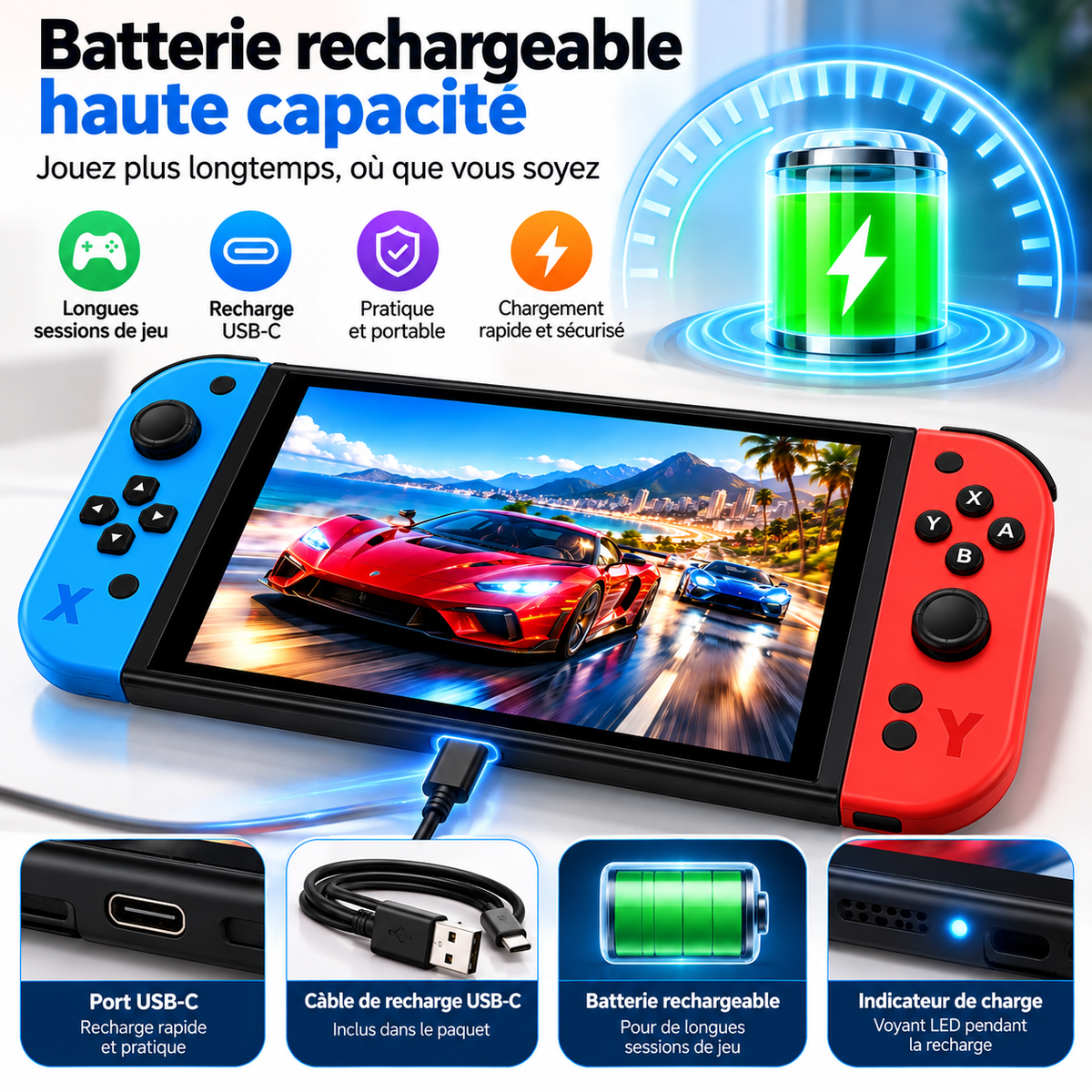 Console de Jeu Portable G90 – Écran IPS HD 7" – Jeux Rétro
