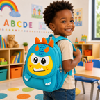 Sac à Dos Enfant Dinosaure Milai Duo - Bleu turquoise et Jaune – Maternelle – Compact, léger et mignon