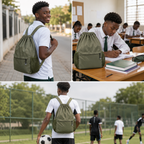 Sac à Dos à Cordon Vert Kaki - 40 cm – Léger, Spacieux et Polyvalent