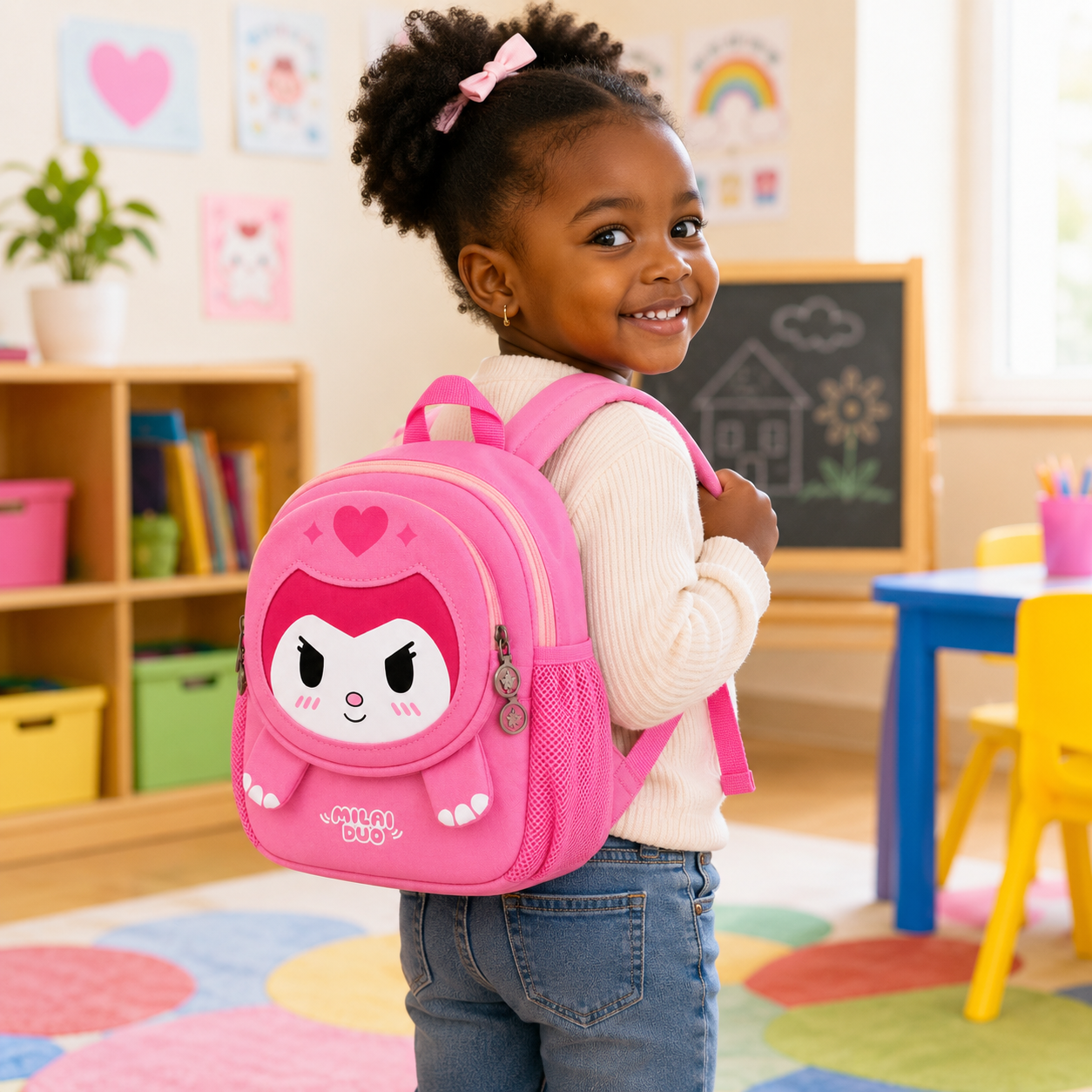 Sac à Dos Maternelle Dinosaure Milai Duo Rose 3D – 25 × 25 cm