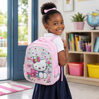 Sac à dos scolaire Hello Kitty 3D rose à paillettes mobiles – Classes de CE & CM - 38 × 30 × 17 cm