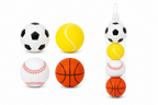 Lot de 4 Balles Souples Sportives pour Enfants – Football, Tennis, Baseball et Basketball