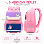 Sac à Dos Scolaire Fille Licorne Rose Classes de CM – Grande Capacité – Dos Respirant – Bretelles Rembourrées