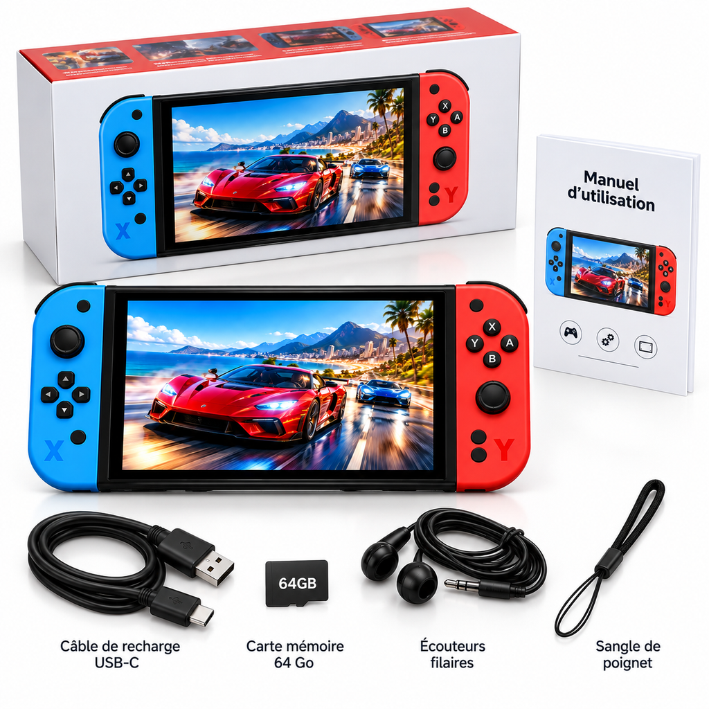 Console de Jeu Portable G90 – Écran IPS HD 7" – Jeux Rétro