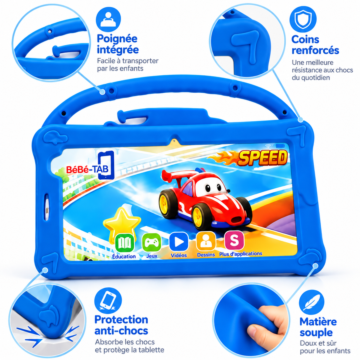 Tablette Enfant BéBé-TAB SPEED 7" – Android – 8 Go + 512 Go – 5G Dual SIM