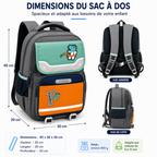 Sac à Dos Scolaire Enfant Dinosaure Classes de CM – Grande Capacité – Confort & Sécurité - Bleu