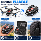 Drone R29 Pro GPS Pliable – Caméra 4K – Brushless – Double Batterie – Retour Automatique