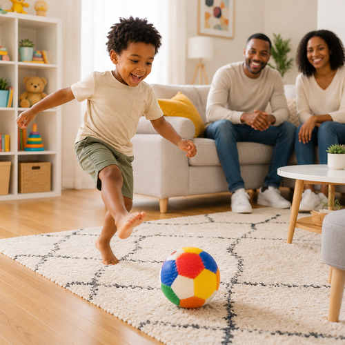 Ballon de Football Souple Multicolore 10 cm – Léger, Sécurisé et Amusant pour Enfants