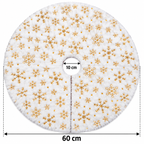 Jupe de Sapin de Noël Blanche 60 cm – Effet Fourrure & Flocons Dorés