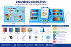 Coffret Dessin & Peinture Super Mega Art Set 208 Pièces – Kit Créatif Complet pour Enfants 3 Ans et +