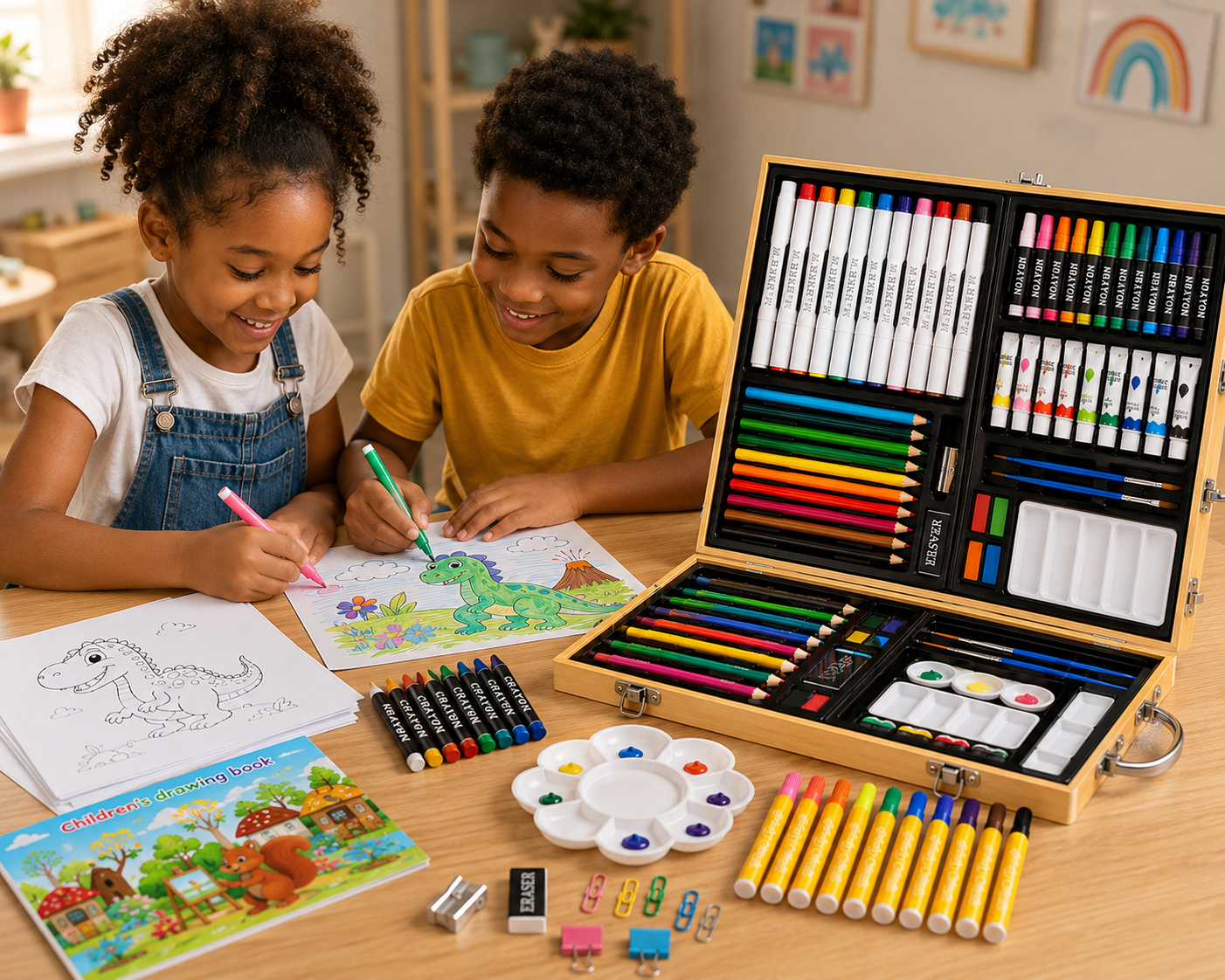 Kit de Dessin Enfant Capybara 82 Pièces – Coffret Créatif Complet pour Enfants