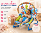 iBaby Transat Bébé Évolutif 2 en 1 avec Musique & Vibrations – Rose ou Bleu