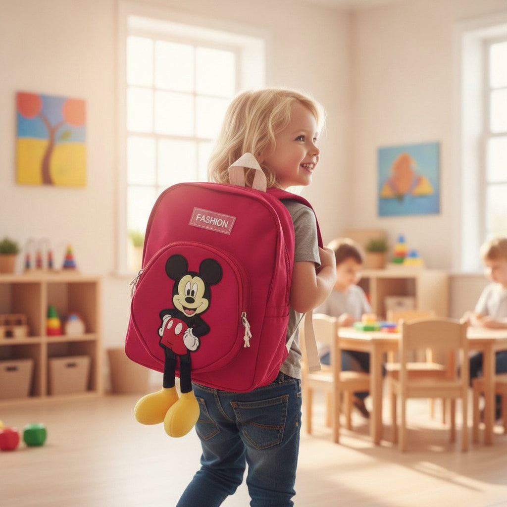 Sac à Dos Crèche & Maternelle Mickey Rose Fuchsia avec Jambes 3D – 30 × 23 × 10 cm