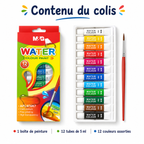 Peinture Aquarelle M&G 12 Couleurs en Tubes 5 ml – Kit Créatif Enfant