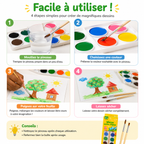 Boîte de Peinture Aquarelle M&G 12 Couleurs avec 2 Pinceaux – Kit Créatif Enfant