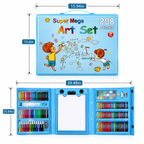 Coffret Dessin & Peinture Super Mega Art Set 208 Pièces – Kit Créatif Complet pour Enfants 3 Ans et +