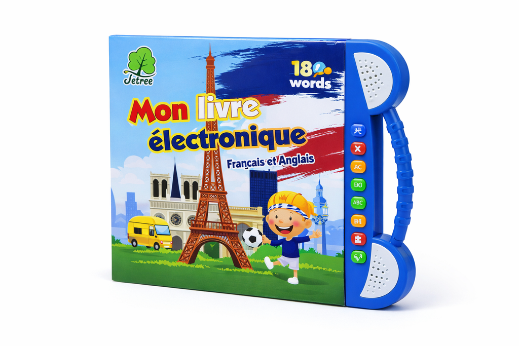 Livre Éducatif Électronique Bilingue Français Anglais – 180 Mots – Apprentissage Enfant