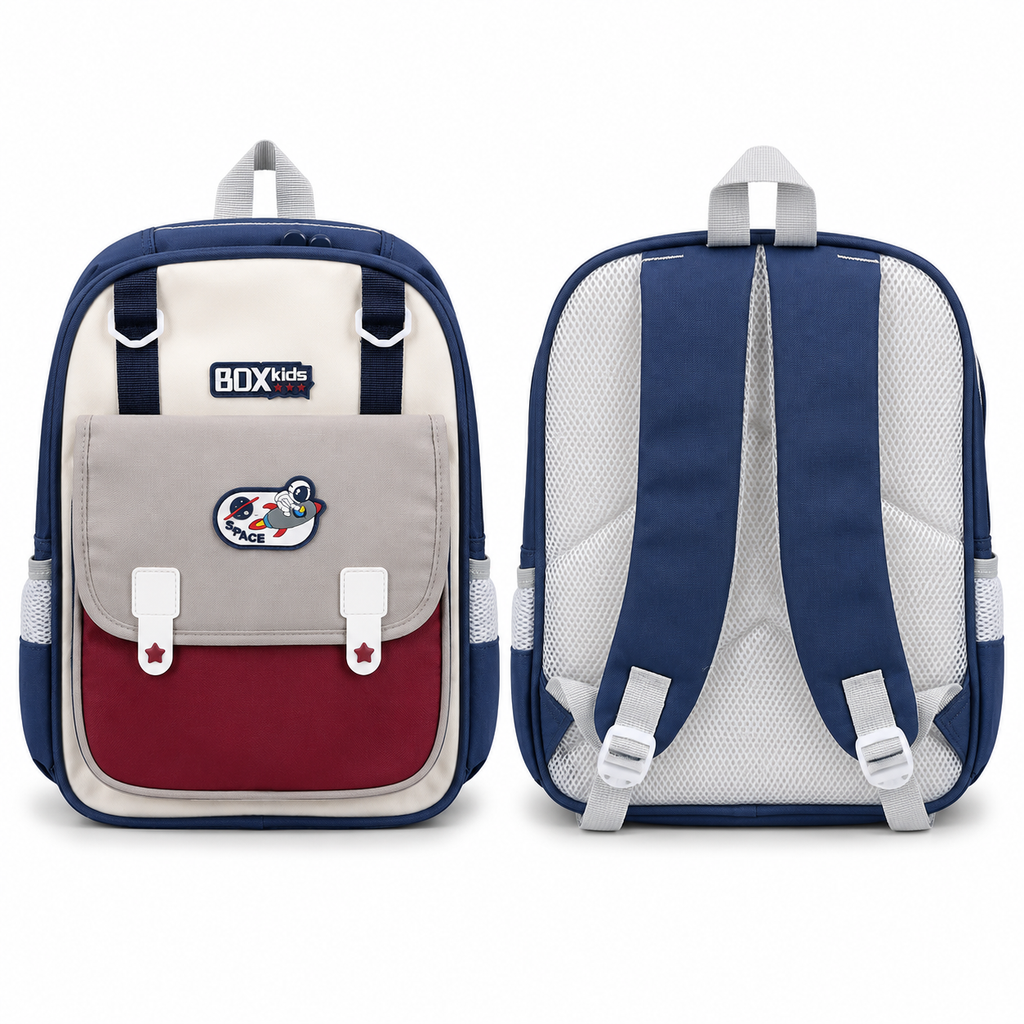 Sac à Dos Enfant BOX Kids Space Bleu – Cartable Primaire 42 cm