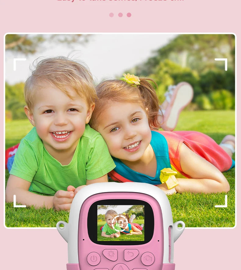 Appareil Photo Instantané Enfant – Caméra HD 2.0” avec Impression Thermique – Carte 32GB Incluse – Rose