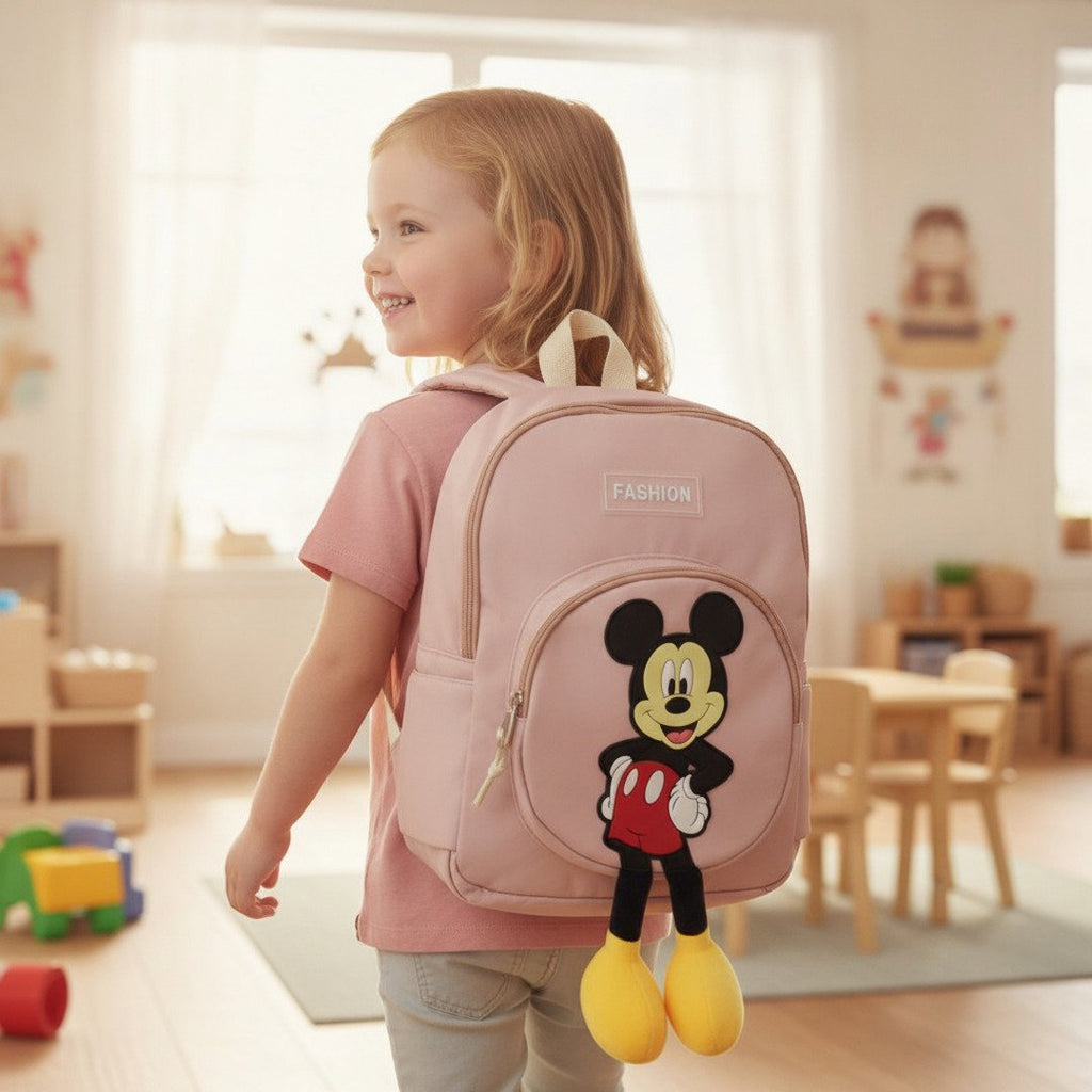 Sac à Dos Crèche & Maternelle Mickey Rose avec Jambes 3D – 30 × 23 × 10 cm