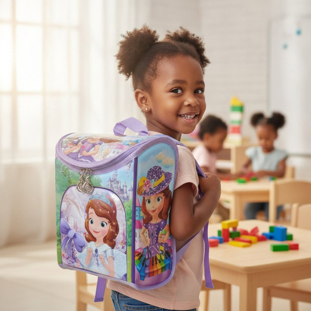 Sac à Dos Pliable Maternelle Princesse - Violet – 25 × 22 × 12 cm