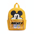 Sac à Dos Maternelle Mickey Jaune avec Poche Transparente – 35 × 25 × 12 cm