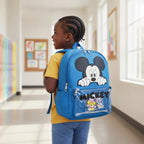 Sac à Dos Maternelle Mickey Bleu avec Poche Transparente – 35 × 25 × 12 cm