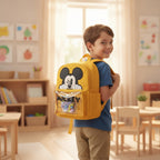 Sac à Dos Maternelle Mickey Jaune avec Poche Transparente – 35 × 25 × 12 cm